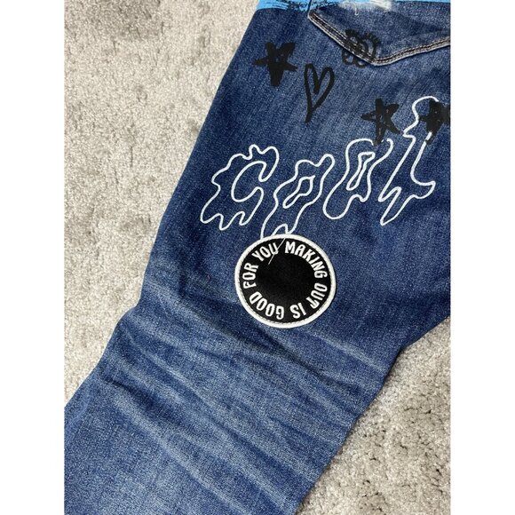 American Eagle Outf Womens Urban Skull High-Rise Skinny Jeans Sz 12 Graphic Pr - Picture 14 of 16